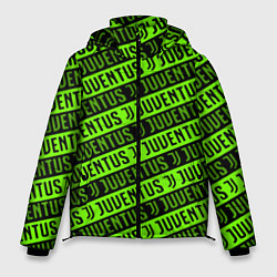 Куртка зимняя мужская Juventus green pattern sport, цвет: 3D-черный