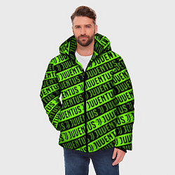 Куртка зимняя мужская Juventus green pattern sport, цвет: 3D-светло-серый — фото 2