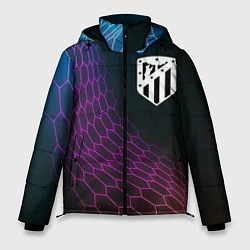 Куртка зимняя мужская Atletico Madrid футбольная сетка, цвет: 3D-черный