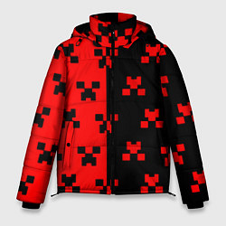 Куртка зимняя мужская Minecraft creeper logo, цвет: 3D-красный