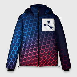 Куртка зимняя мужская Rust неоновые соты, цвет: 3D-черный