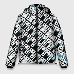 Куртка зимняя мужская Абстрактный узор на чёрном фоне, цвет: 3D-черный