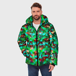 Куртка зимняя мужская Разноцветные осколки стекла, цвет: 3D-красный — фото 2
