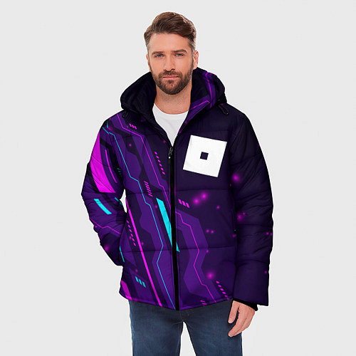 Мужская зимняя куртка Roblox neon gaming / 3D-Черный – фото 3