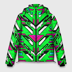 Куртка зимняя мужская Техно броня розово-зелёная, цвет: 3D-черный