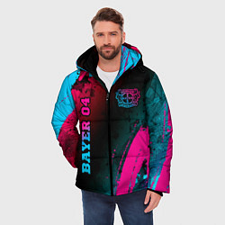 Куртка зимняя мужская Bayer 04 - neon gradient вертикально, цвет: 3D-черный — фото 2
