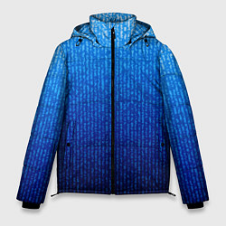 Куртка зимняя мужская Сине-голубой в вертикальную полоску, цвет: 3D-черный