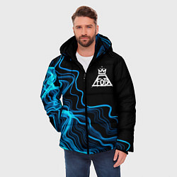 Куртка зимняя мужская Fall Out Boy sound wave, цвет: 3D-черный — фото 2
