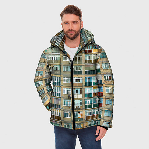 Мужская зимняя куртка Панельный дом / 3D-Черный – фото 3