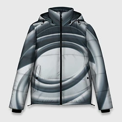 Куртка зимняя мужская Серые кольца, цвет: 3D-черный