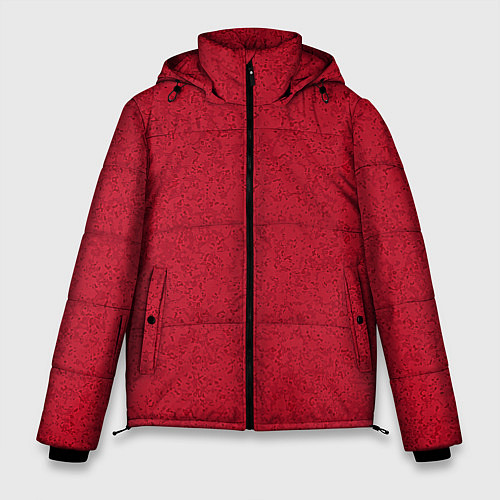 Мужская зимняя куртка Текстура однотонный карминовый / 3D-Красный – фото 1