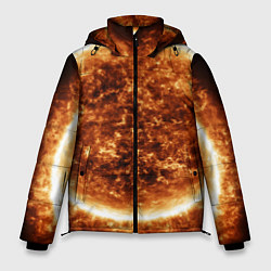 Куртка зимняя мужская Пылающее солнце крупным планом, цвет: 3D-светло-серый