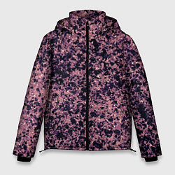 Куртка зимняя мужская Абстрактный брызги сине-розовый, цвет: 3D-черный