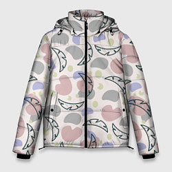 Куртка зимняя мужская Пятна и листья, цвет: 3D-светло-серый