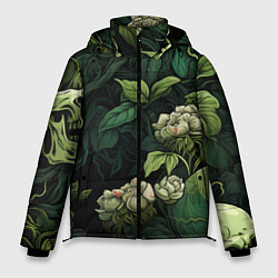 Мужская зимняя куртка Черепа в поле цветов