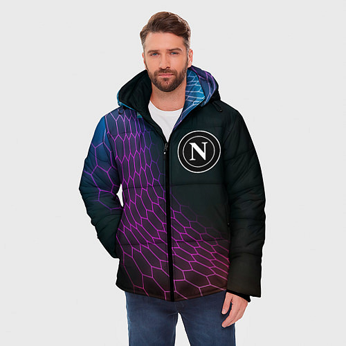 Мужская зимняя куртка Napoli футбольная сетка / 3D-Черный – фото 3