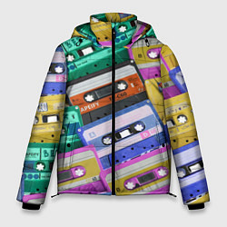 Куртка зимняя мужская Аудио кассеты разноцветные, цвет: 3D-светло-серый