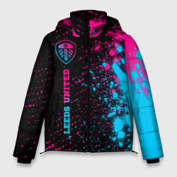 Куртка зимняя мужская Leeds United - neon gradient по-вертикали, цвет: 3D-черный
