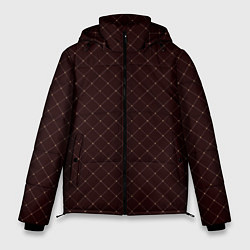 Куртка зимняя мужская Роскошный бордо в клетку, цвет: 3D-черный