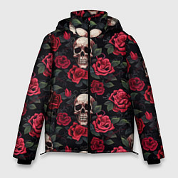 Мужская зимняя куртка Черепа и алые розы