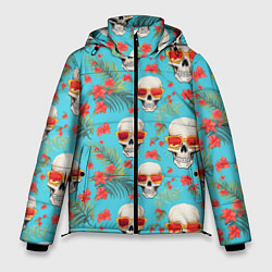 Куртка зимняя мужская Черепа и отпуск, цвет: 3D-светло-серый