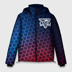 Куртка зимняя мужская GTA неоновые соты, цвет: 3D-черный