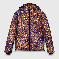 Куртка зимняя мужская Драгоценный фиолетово-медный абстракция, цвет: 3D-черный
