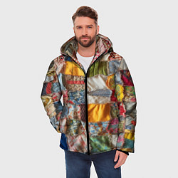 Куртка зимняя мужская Patchwork - ai art, цвет: 3D-красный — фото 2
