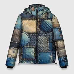 Куртка зимняя мужская Denim patchwork - ai art, цвет: 3D-черный