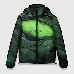 Мужская зимняя куртка Разрез на зеленой абстракции