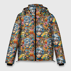 Куртка зимняя мужская Аниме паттерн, цвет: 3D-красный