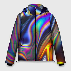 Мужская зимняя куртка Абстрактный разноцветный жидкий металл