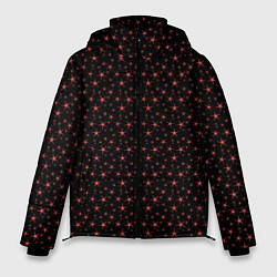 Мужская зимняя куртка Чёрный с розовыми звёздочками