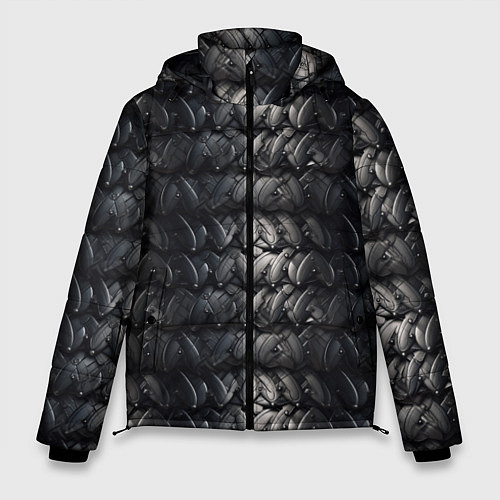 Мужская зимняя куртка Ретро коричневая броня / 3D-Красный – фото 1