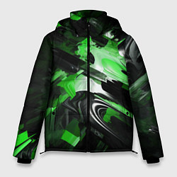 Мужская зимняя куртка Green dark abstract geometry style