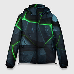 Мужская зимняя куртка Abstract dark green geometry style