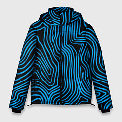 Мужская зимняя куртка Синие линии узор
