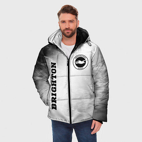 Мужская зимняя куртка Brighton sport на светлом фоне вертикально / 3D-Черный – фото 3