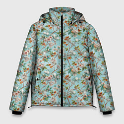 Мужская зимняя куртка Паттерн цветочный из сирени