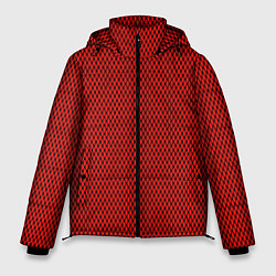 Куртка зимняя мужская Красно-чёрный имитация сетки, цвет: 3D-черный