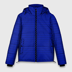 Куртка зимняя мужская Имитация сетки паттерн чёрно-синий, цвет: 3D-черный