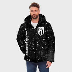 Куртка зимняя мужская Atletico Madrid sport на темном фоне вертикально, цвет: 3D-черный — фото 2