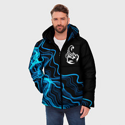 Куртка зимняя мужская Scorpions sound wave, цвет: 3D-черный — фото 2