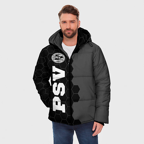 Мужская зимняя куртка PSV sport на темном фоне по-вертикали / 3D-Черный – фото 3
