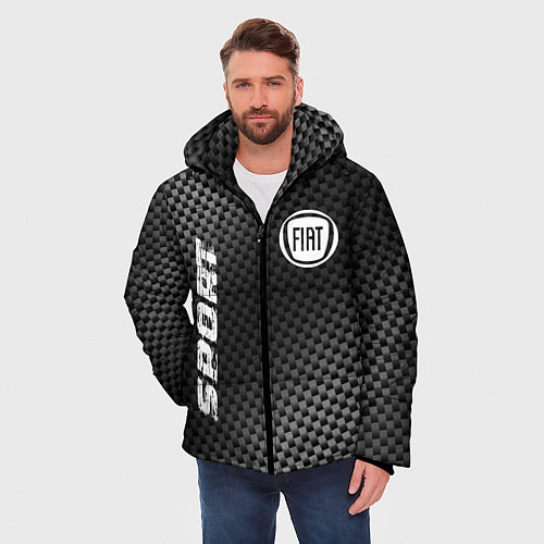 Мужская зимняя куртка Fiat sport carbon / 3D-Черный – фото 3