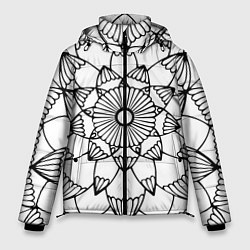 Куртка зимняя мужская Мандала узор ракушка, цвет: 3D-светло-серый