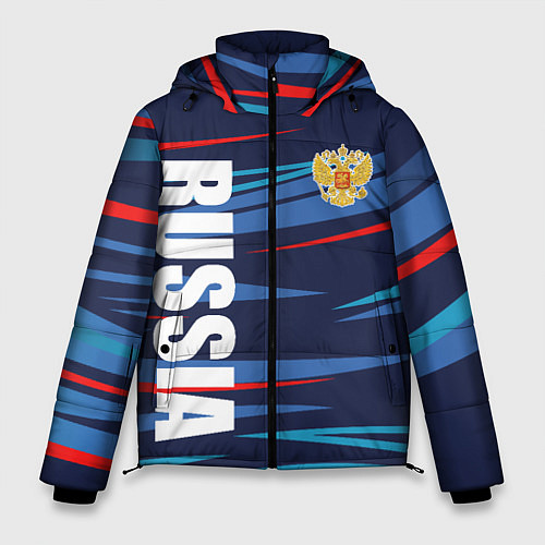 Мужская зимняя куртка Россия - blue stripes / 3D-Красный – фото 1