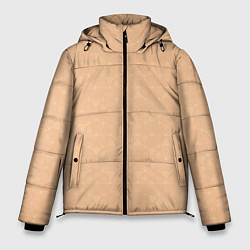 Куртка зимняя мужская Жёлто-бежевый однотонный треугольники, цвет: 3D-светло-серый