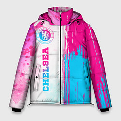 Куртка зимняя мужская Chelsea neon gradient style по-вертикали, цвет: 3D-черный