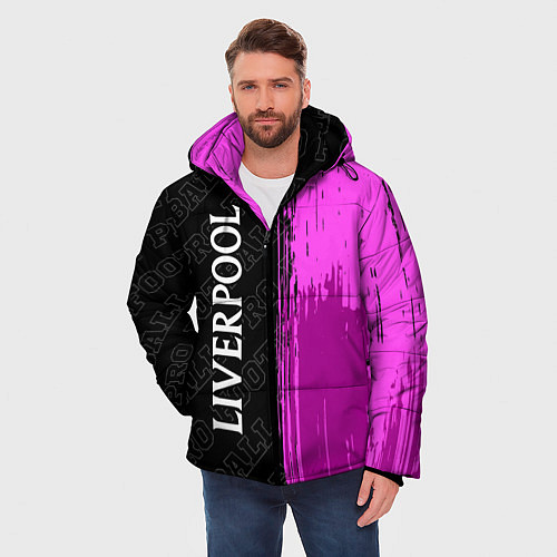 Мужская зимняя куртка Liverpool pro football по-вертикали / 3D-Черный – фото 3